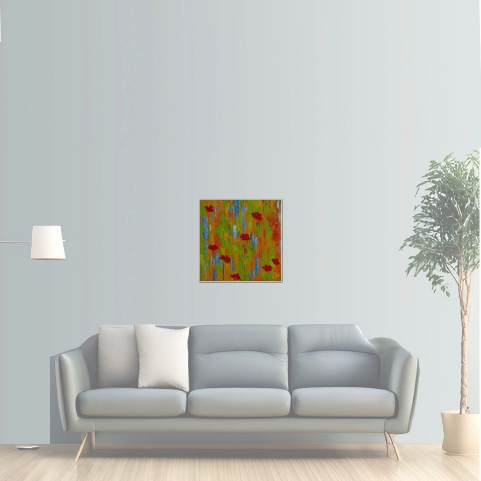 Painting titled 'The colors of Spring, red Poppies' by Monica Fallini