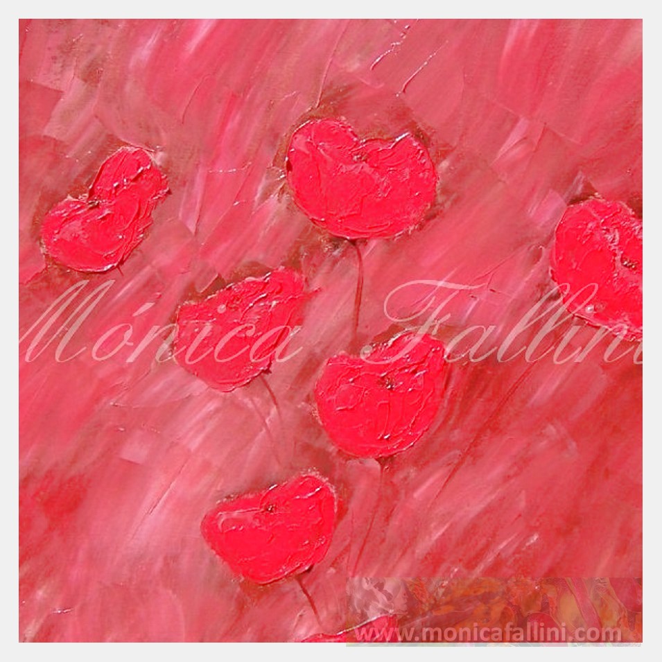 Painting titled 'Dancing Poppies # 13019' by Monica Fallini