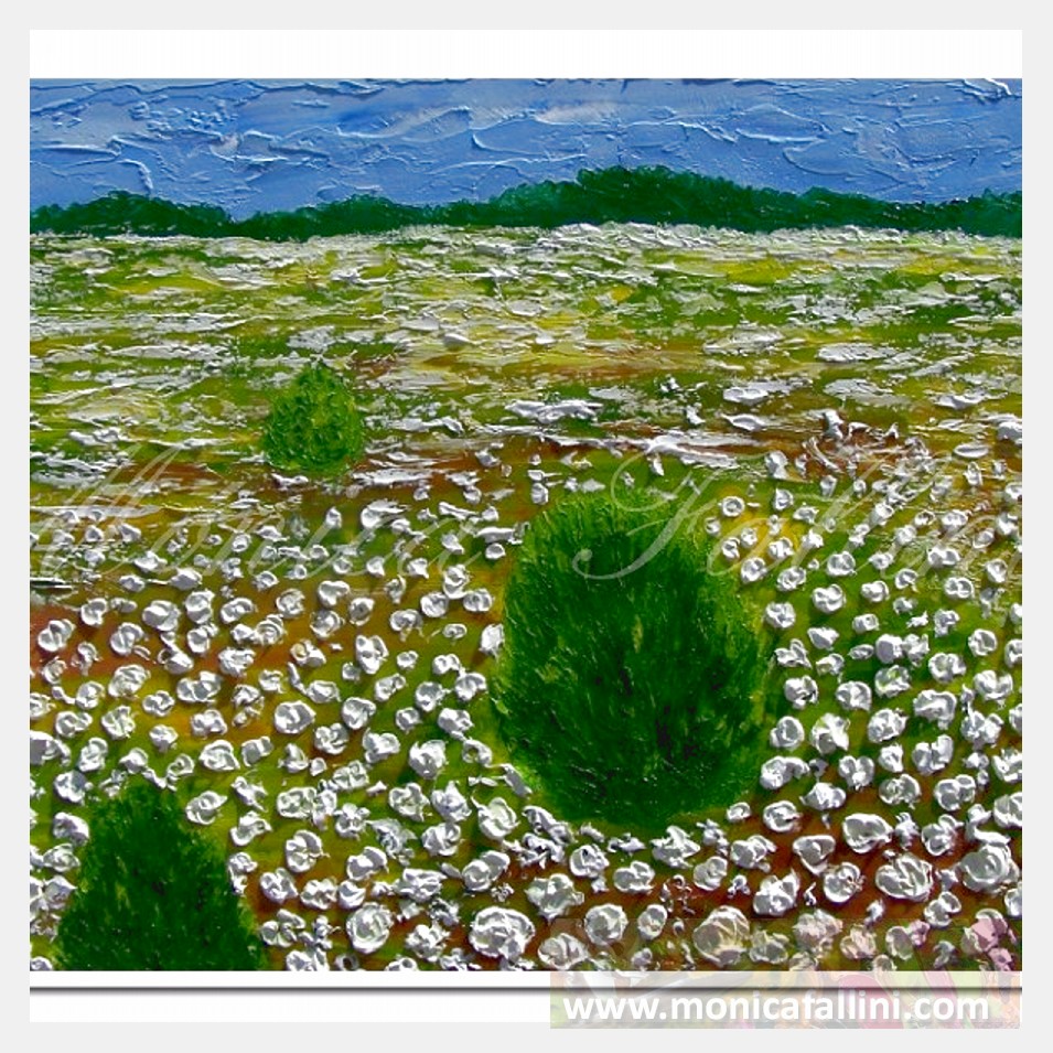 Painting titled 'Louisiana cotton field # 13021' by Monica Fallini
