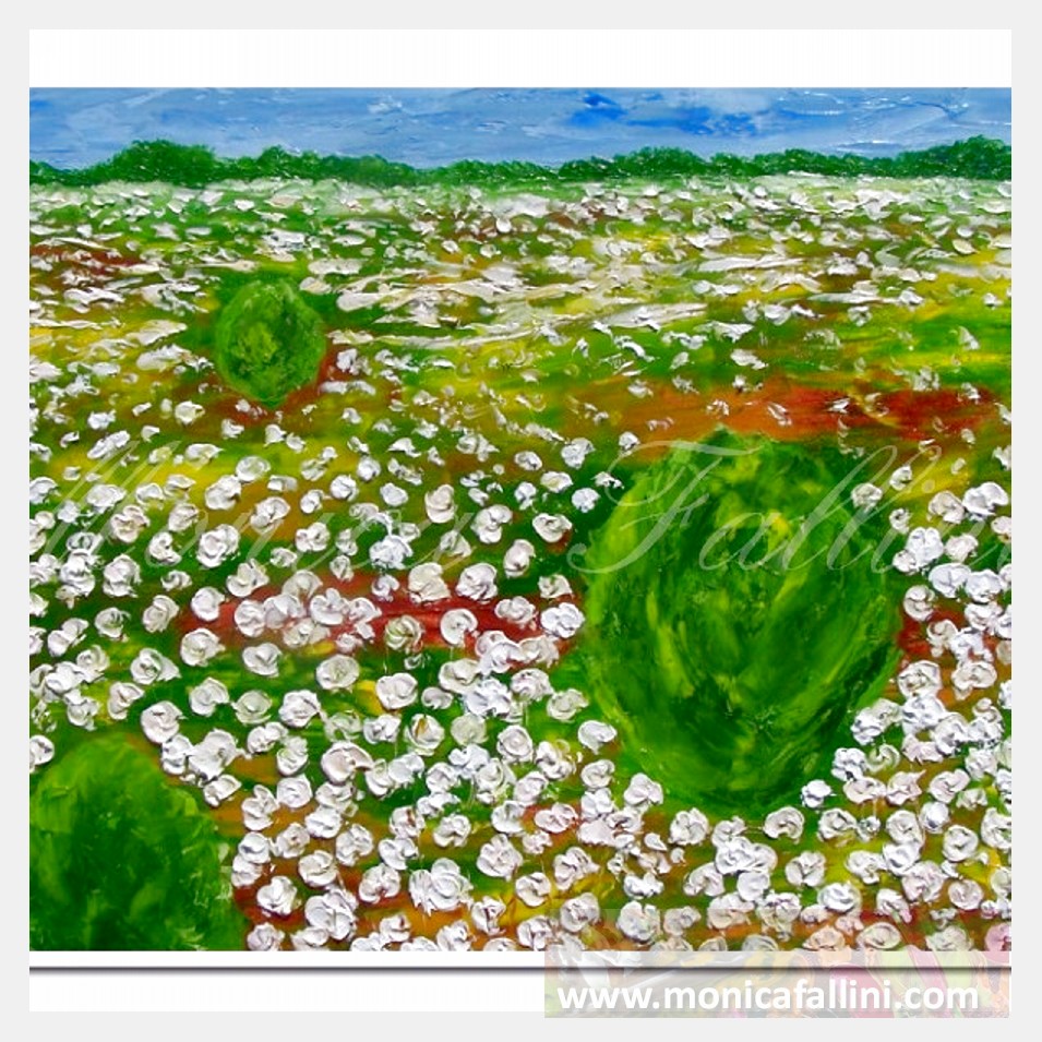 Painting titled 'Louisiana cotton field # 13022. ' by Monica Fallini
