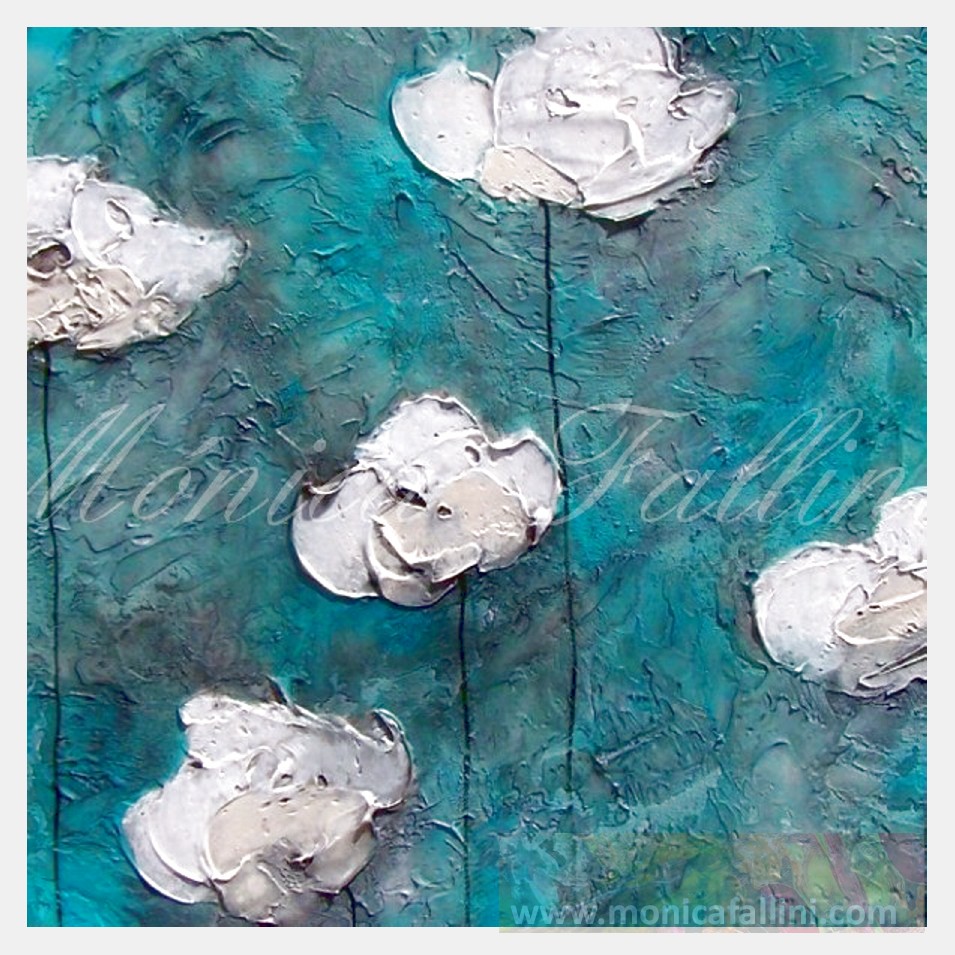 Painting titled 'Vintage Poppies' by Monica Fallini