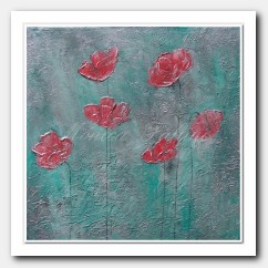 Vintage Poppies with silver