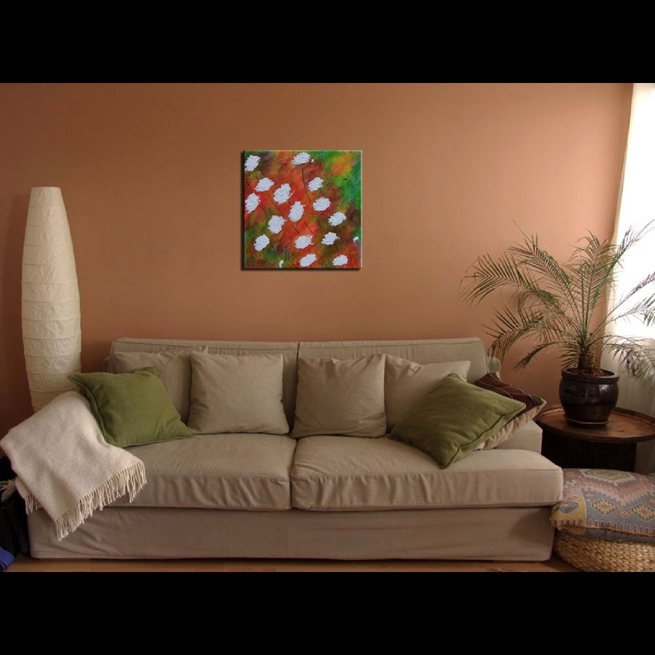 Painting titled 'Spring windy days,white Poppies' by Monica Fallini
