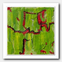 Abstraction in black, red and green