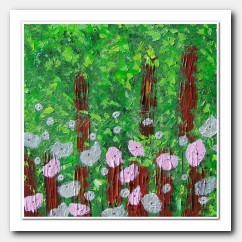 Pearls in the forest, pink Poppies
