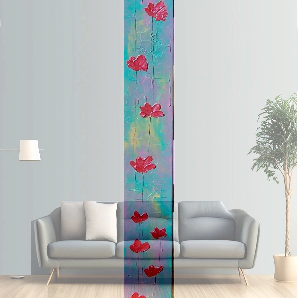 Painting titled 'Poppies' elegance # 13047, red Poppies' by Monica Fallini