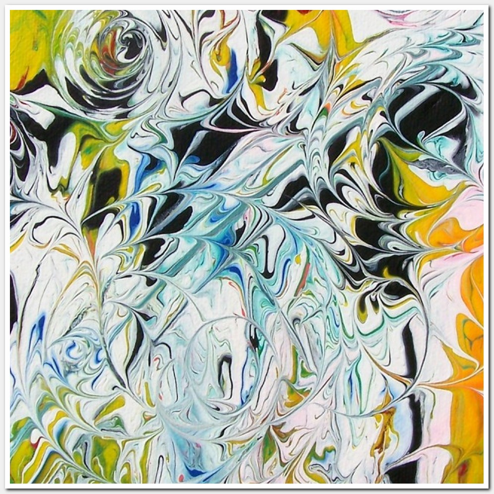 Painting titled 'Swirly world. Abstraction' by Monica Fallini