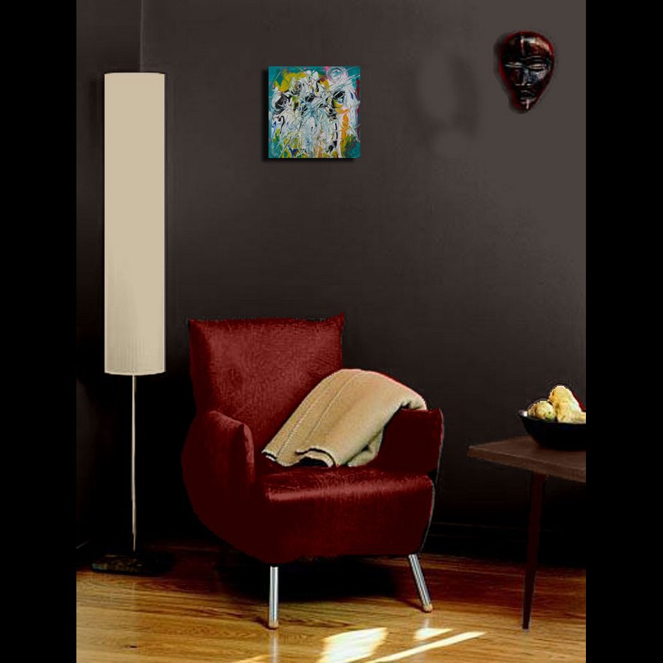 Painting titled 'Swirly world. Abstraction' by Monica Fallini