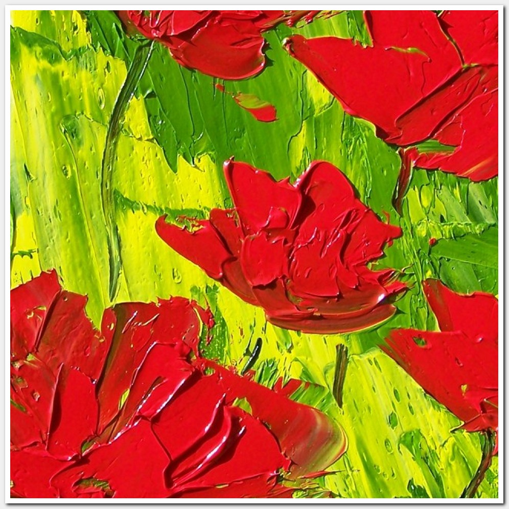 Painting titled 'Delight, red Poppies' by Monica Fallini