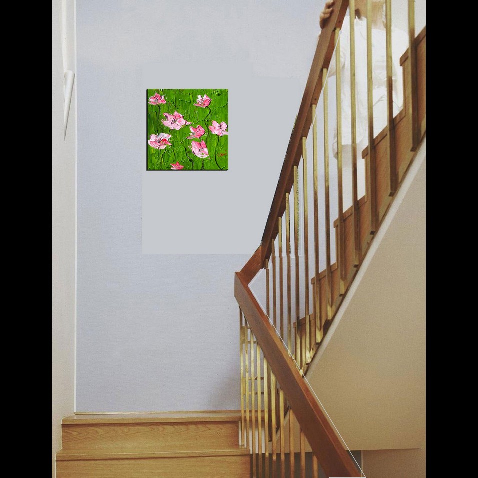 Painting titled 'Wild delight, pink Poppies' by Monica Fallini