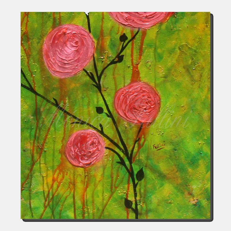 Painting titled 'Pink Roses' by Monica Fallini