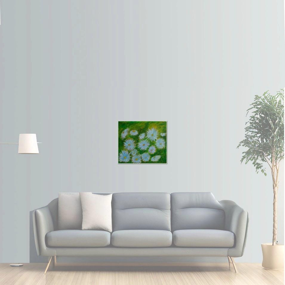 Painting titled 'Garden of Daisies' by Monica Fallini