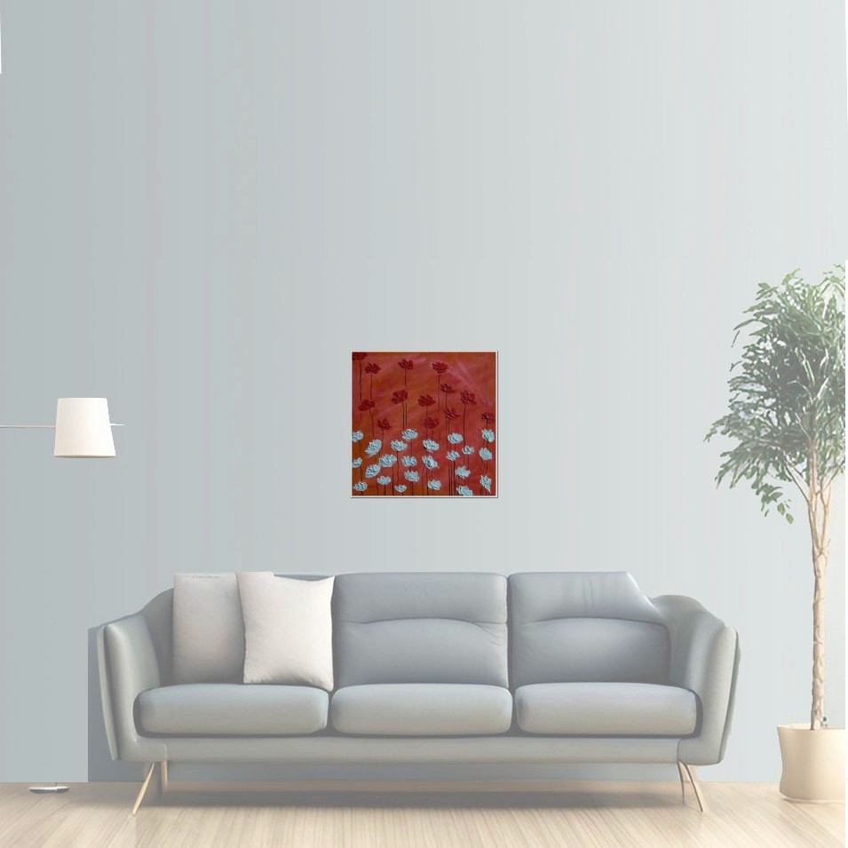 Painting titled 'Sunset Poppies' by Monica Fallini
