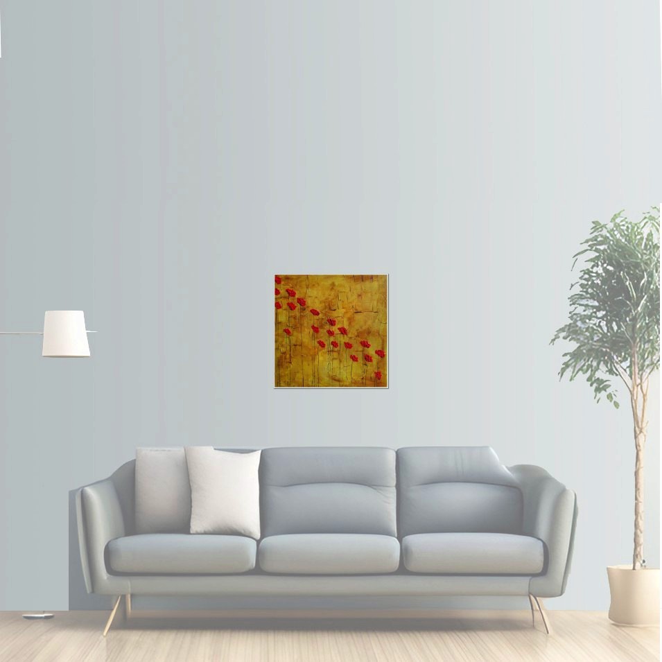 Painting titled 'Arrangement of red Poppies' by Monica Fallini