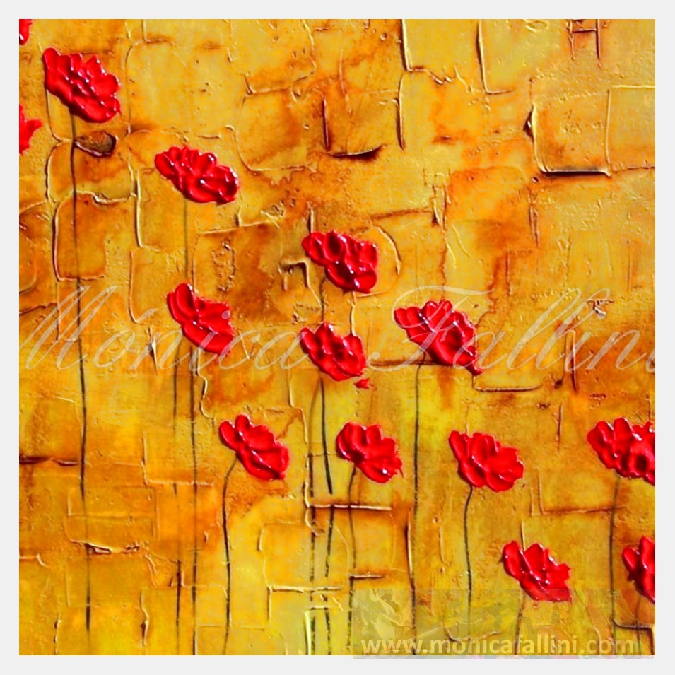 Painting titled 'Arrangement of red Poppies' by Monica Fallini