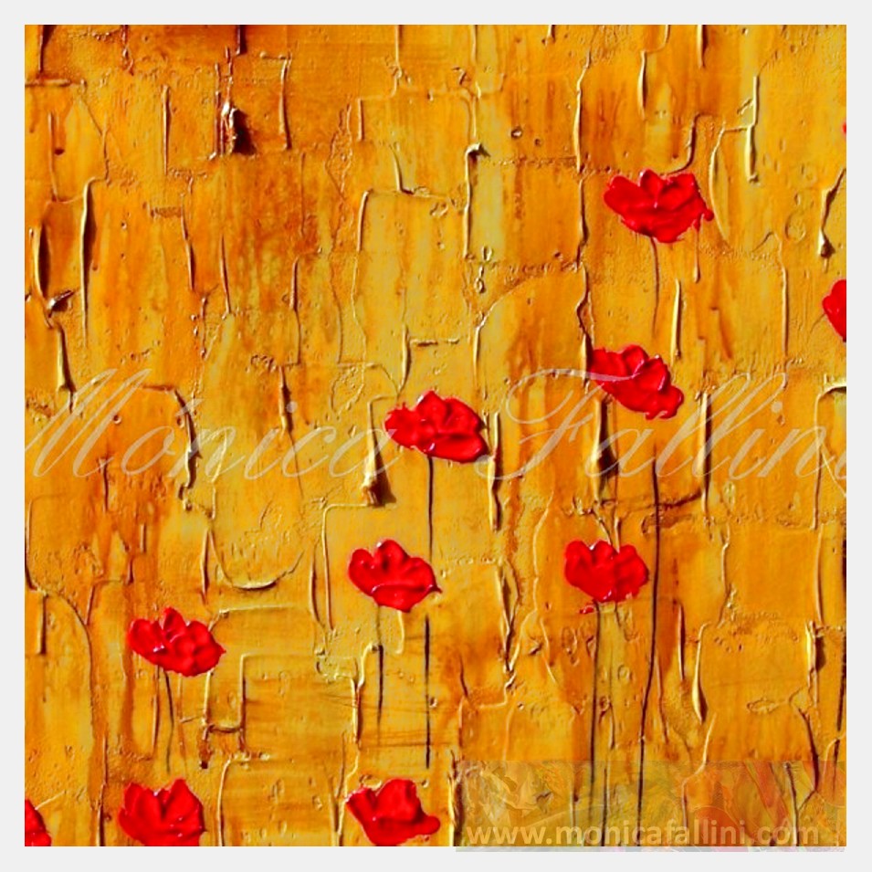 Painting titled 'Arrangement of red Poppies # 13057' by Monica Fallini
