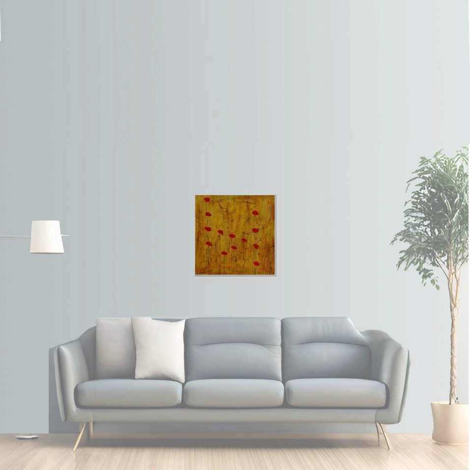 Painting titled 'Arrangement of red Poppies # 13058' by Monica Fallini