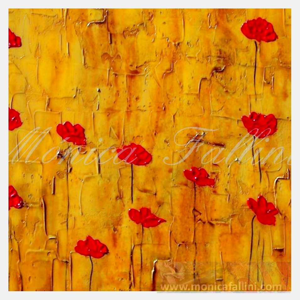 Painting titled 'Arrangement of red Poppies # 13058' by Monica Fallini