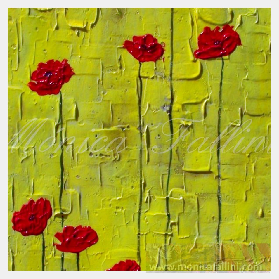 Painting titled 'Red Poppies under the Sun' by Monica Fallini