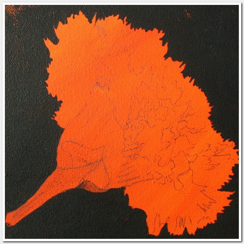 Painting titled 'Carnation silhouette study.' by Monica Fallini