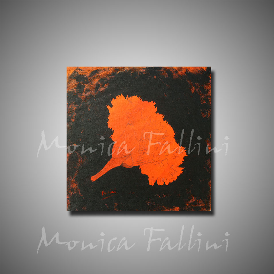 Painting titled 'Carnation silhouette study.' by Monica Fallini