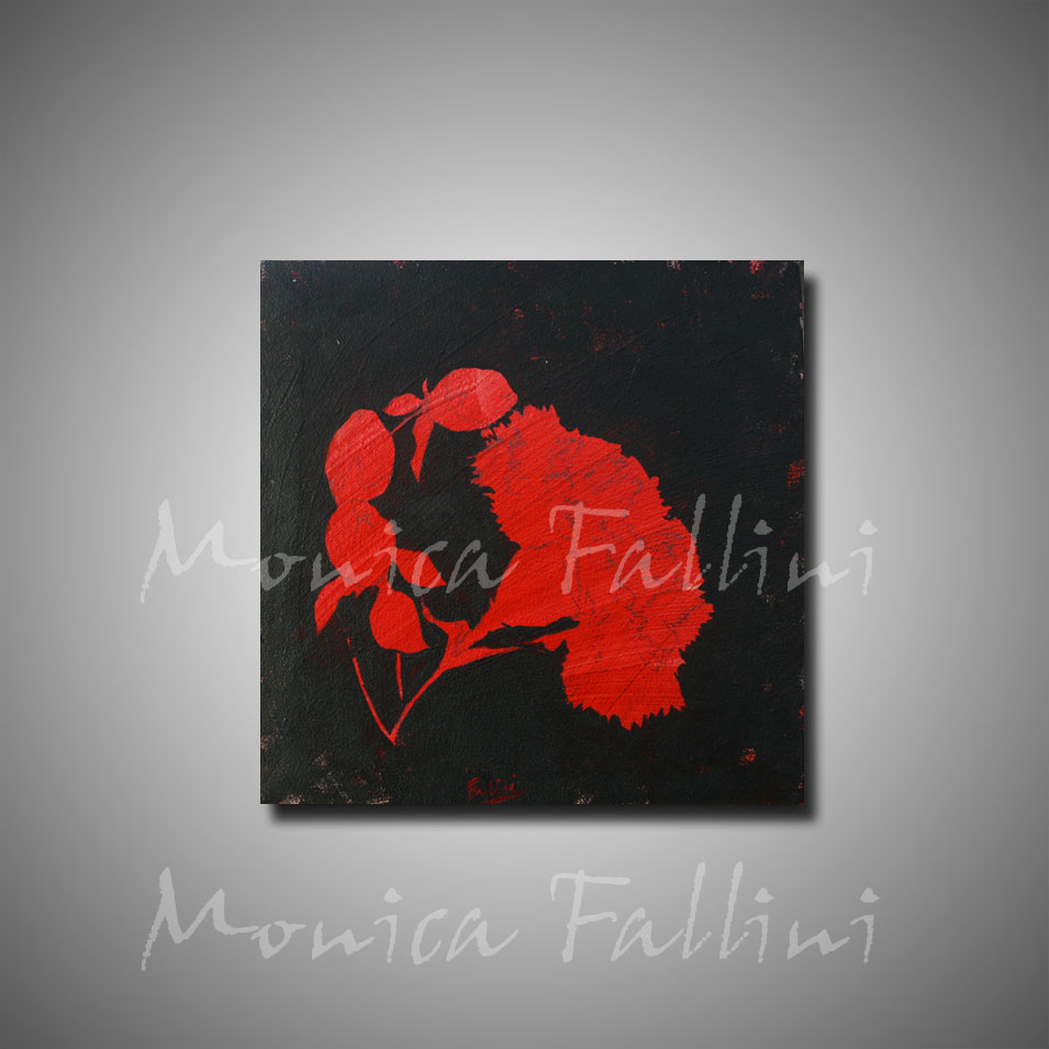 Painting titled 'Carnation silhouette study.' by Monica Fallini