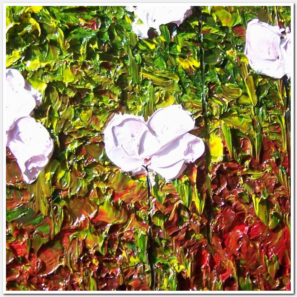 Painting titled 'Pink Poppies in the garden' by Monica Fallini
