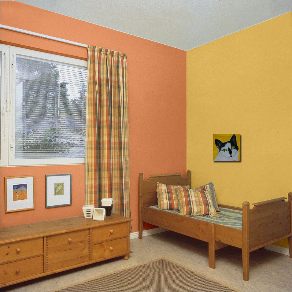 Painting titled 'Cat Blanquita.' by Monica Fallini