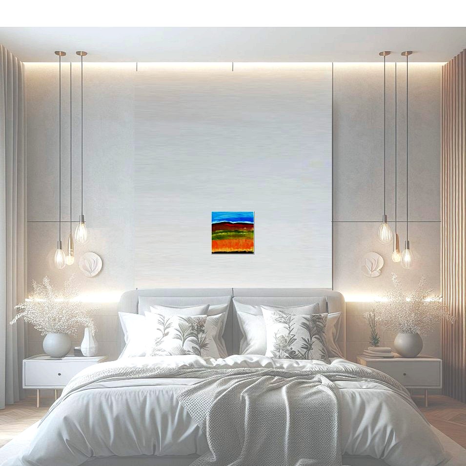 Painting titled 'Geologic layers with gold. Abstract' by Monica Fallini