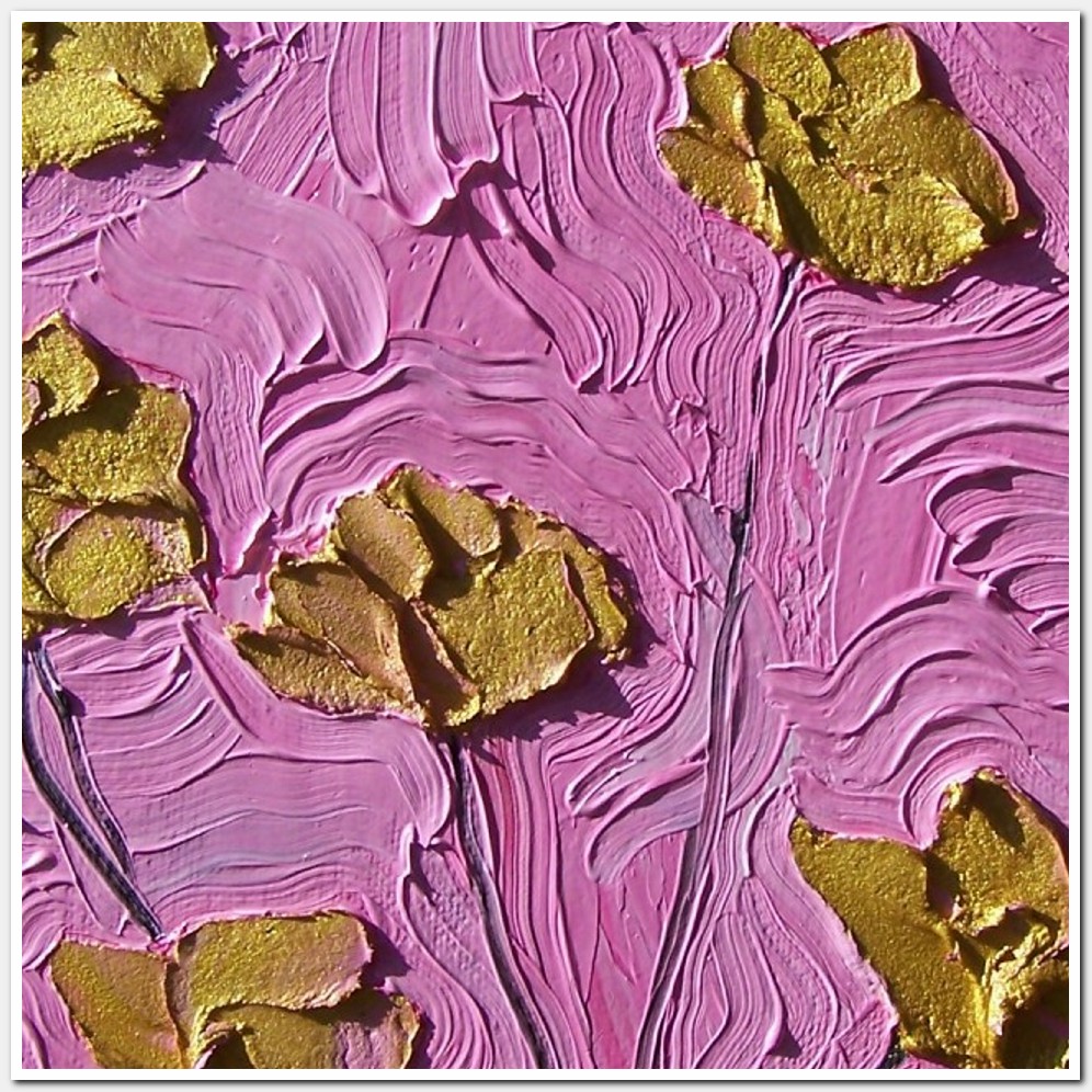 Painting titled 'Gold Poppies resonance' by Monica Fallini