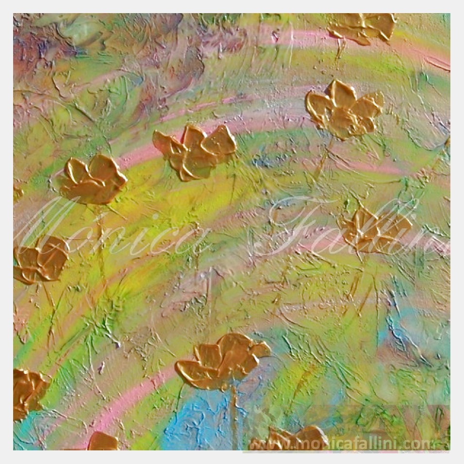 Painting titled 'Gold Poppies in the landscape' by Monica Fallini