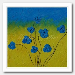 Dancing blue Poppies in the field