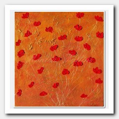 Red Poppies on golden landscape