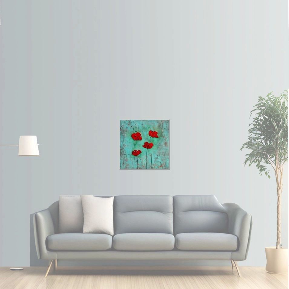 Painting titled 'Red Poppies in a dream' by Monica Fallini