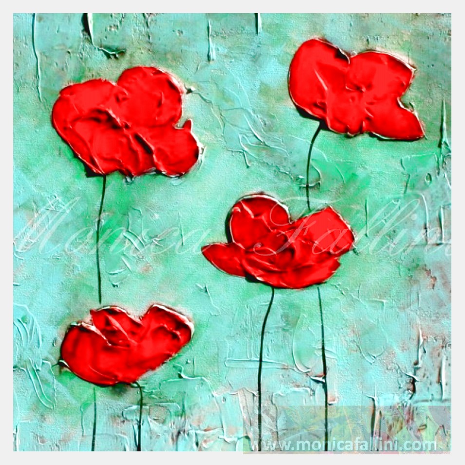 Painting titled 'Red Poppies in a dream' by Monica Fallini