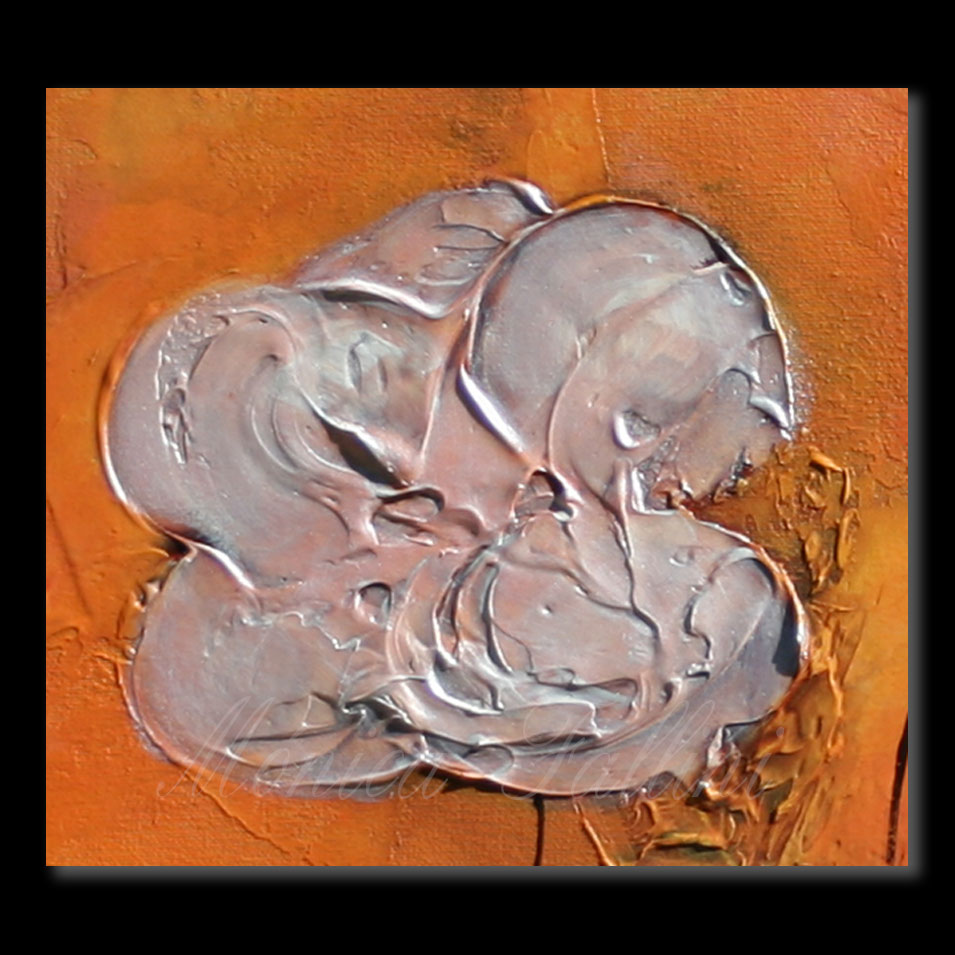 Painting titled 'Pearl Poppies at sunset' by Monica Fallini