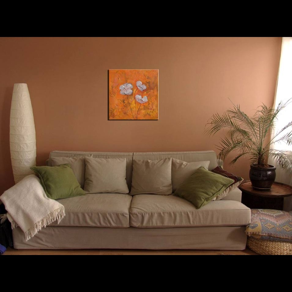 Painting titled 'Pearl Poppies at sunset' by Monica Fallini