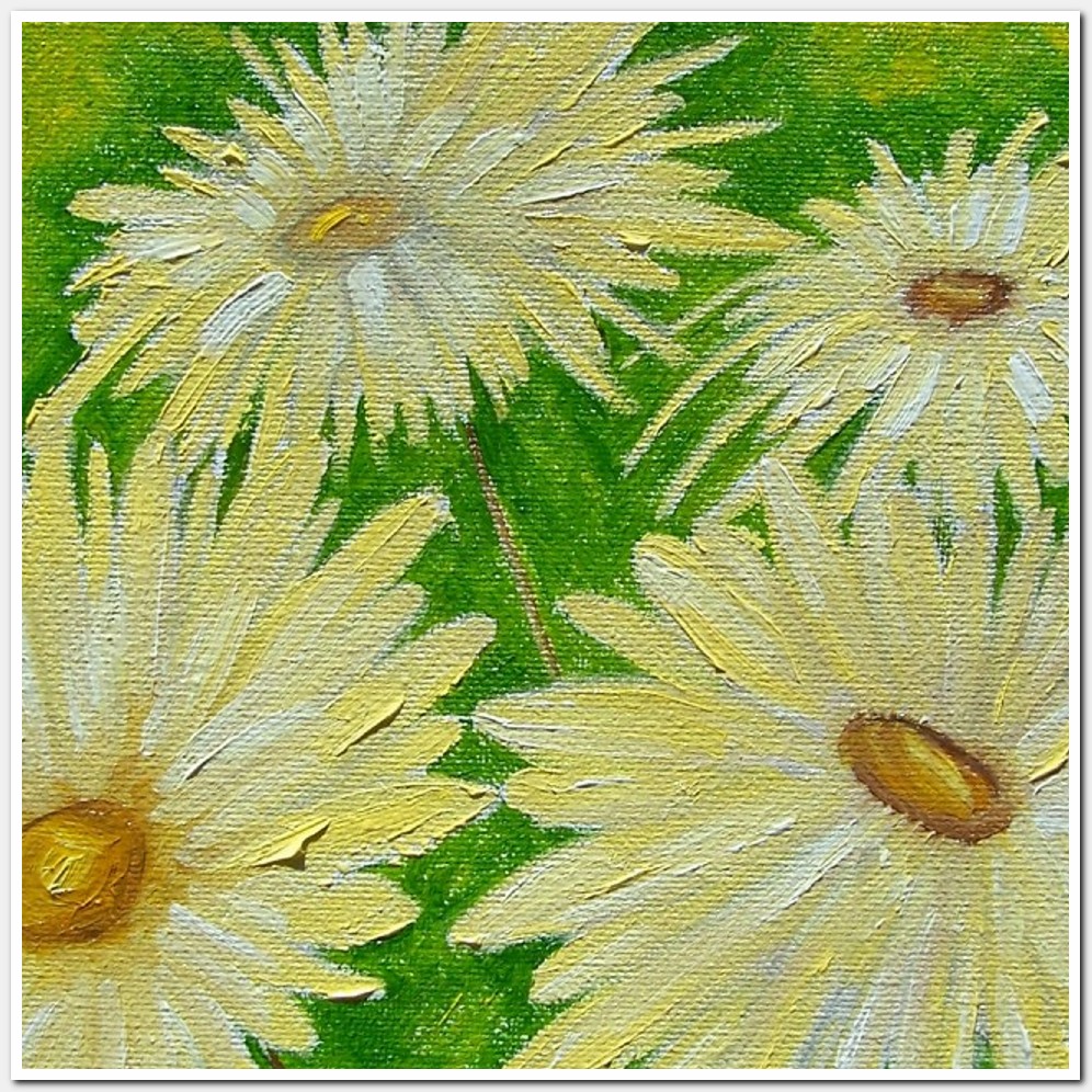 Painting titled 'Daisies in the garden. ' by Monica Fallini