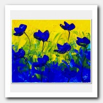 Ocean blue Poppies on a sunny day # 4