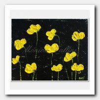Yellow Poppies on black