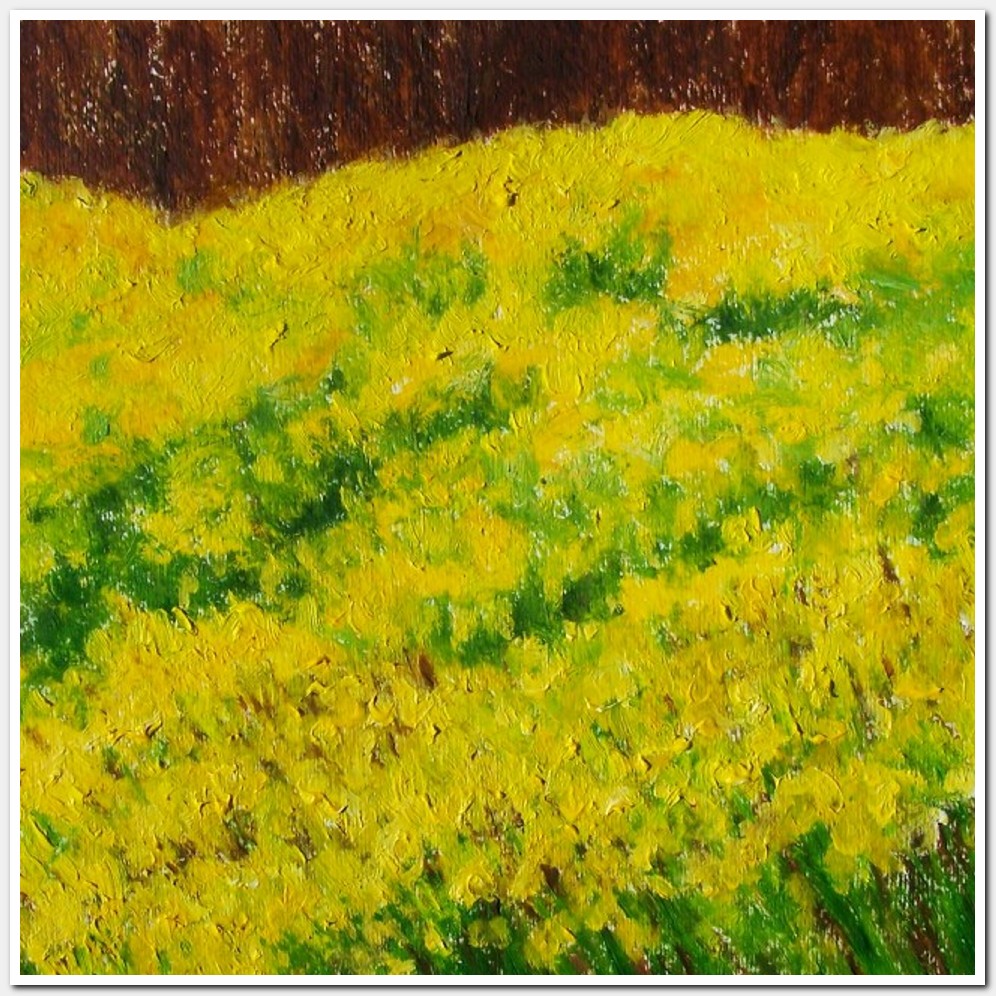 Painting titled 'Yellow flowers in the field' by Monica Fallini