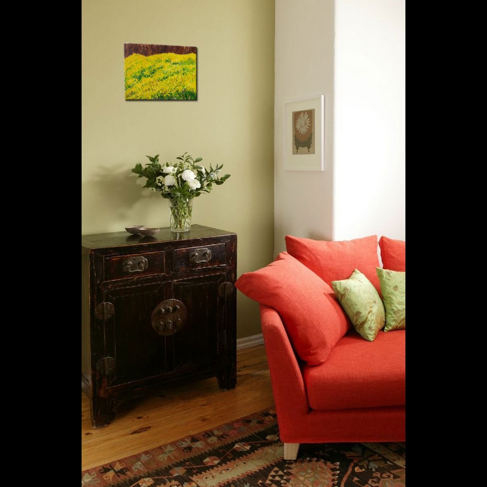 Painting titled 'Yellow flowers in the field' by Monica Fallini