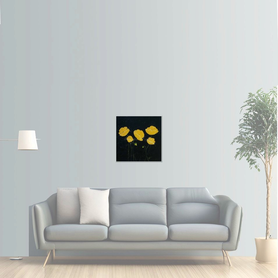 Painting titled 'Dancing Poppies at night' by Monica Fallini