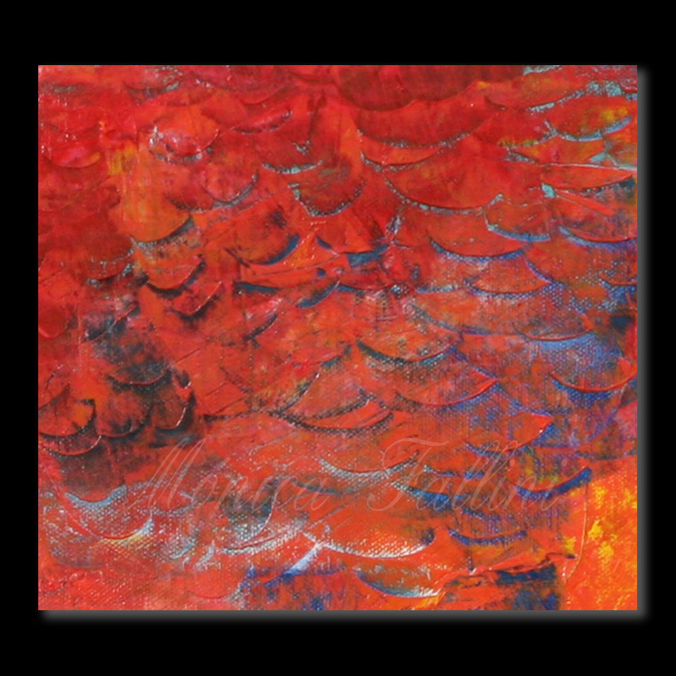 Painting titled '7 black Roses with energy flow in the background' by Monica Fallini