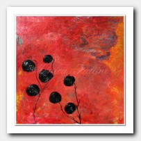 7 black Roses with energy flow in the background