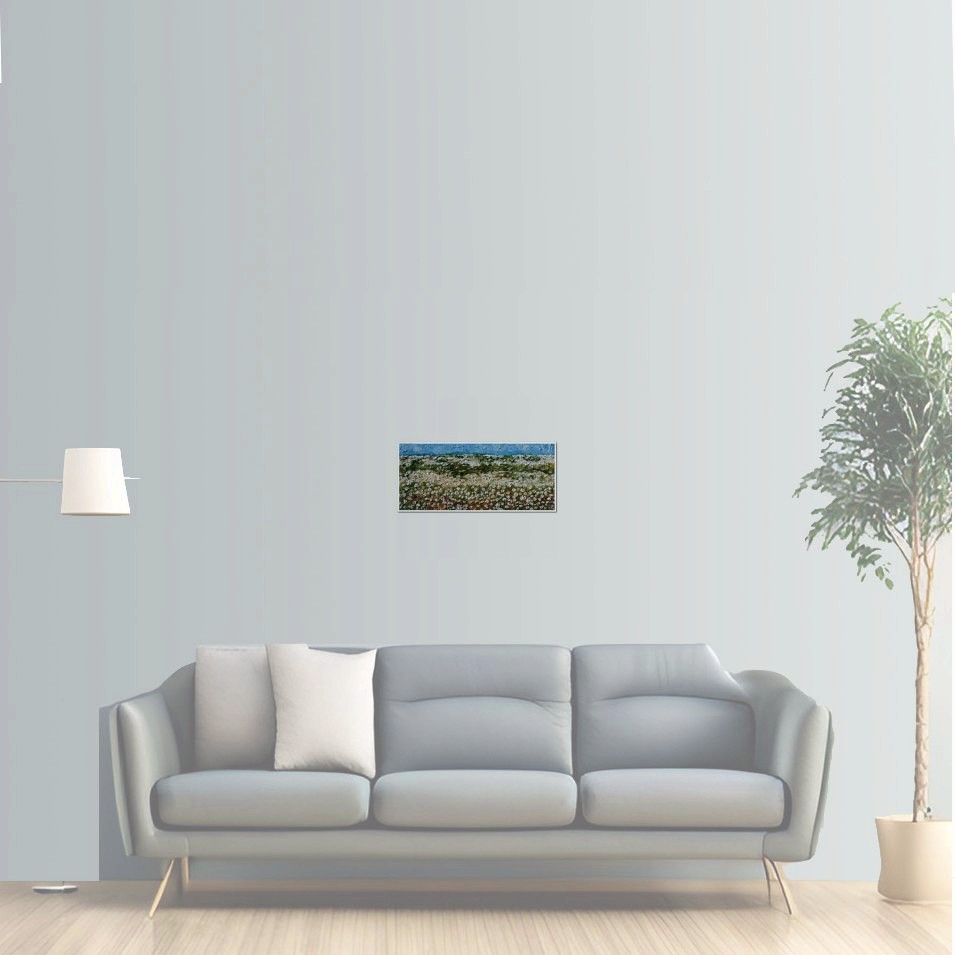 Painting titled 'Dream landscape, cotton field. Louisiana' by Monica Fallini