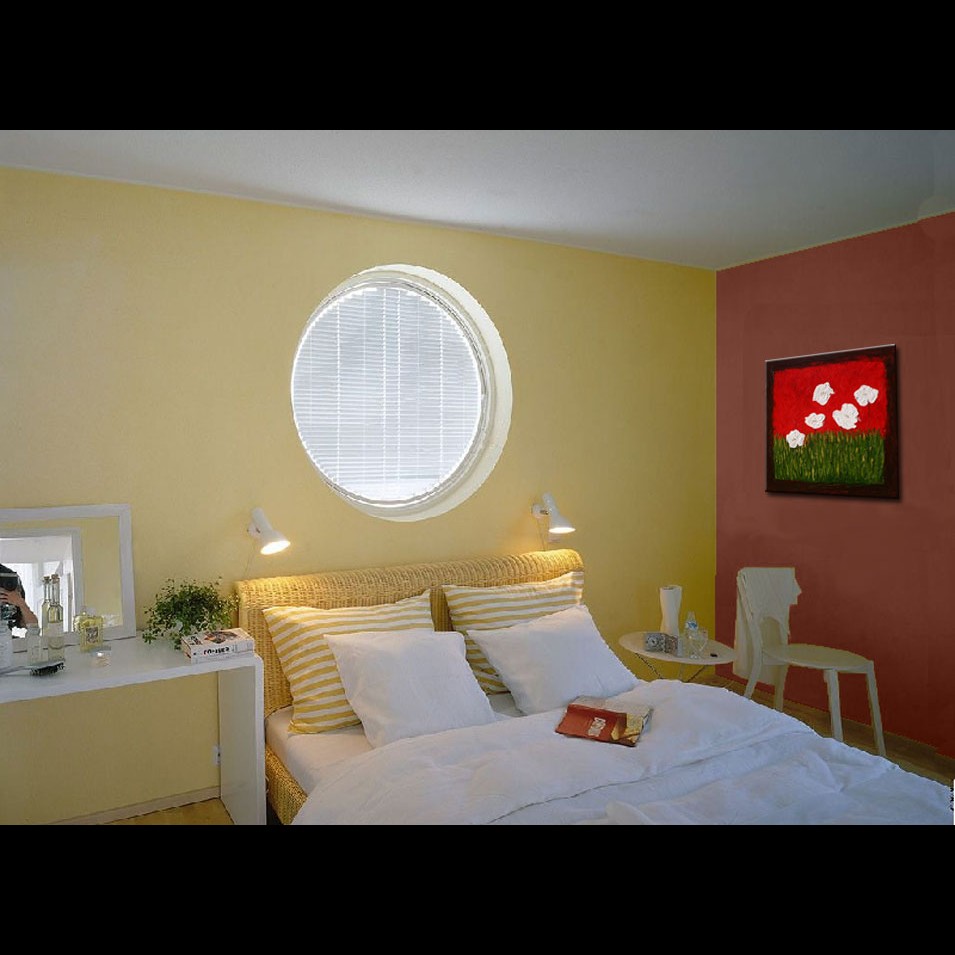 Painting titled 'Through the window I see the Poppies in a dream' by Monica Fallini