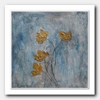 Gold Poppies near ice landscape