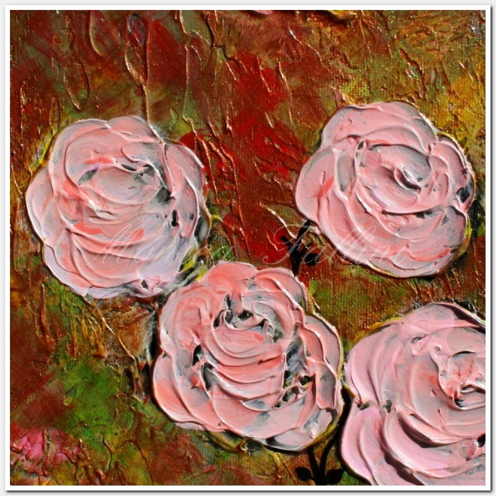 Painting titled 'Blooming Roses in Spring' by Monica Fallini