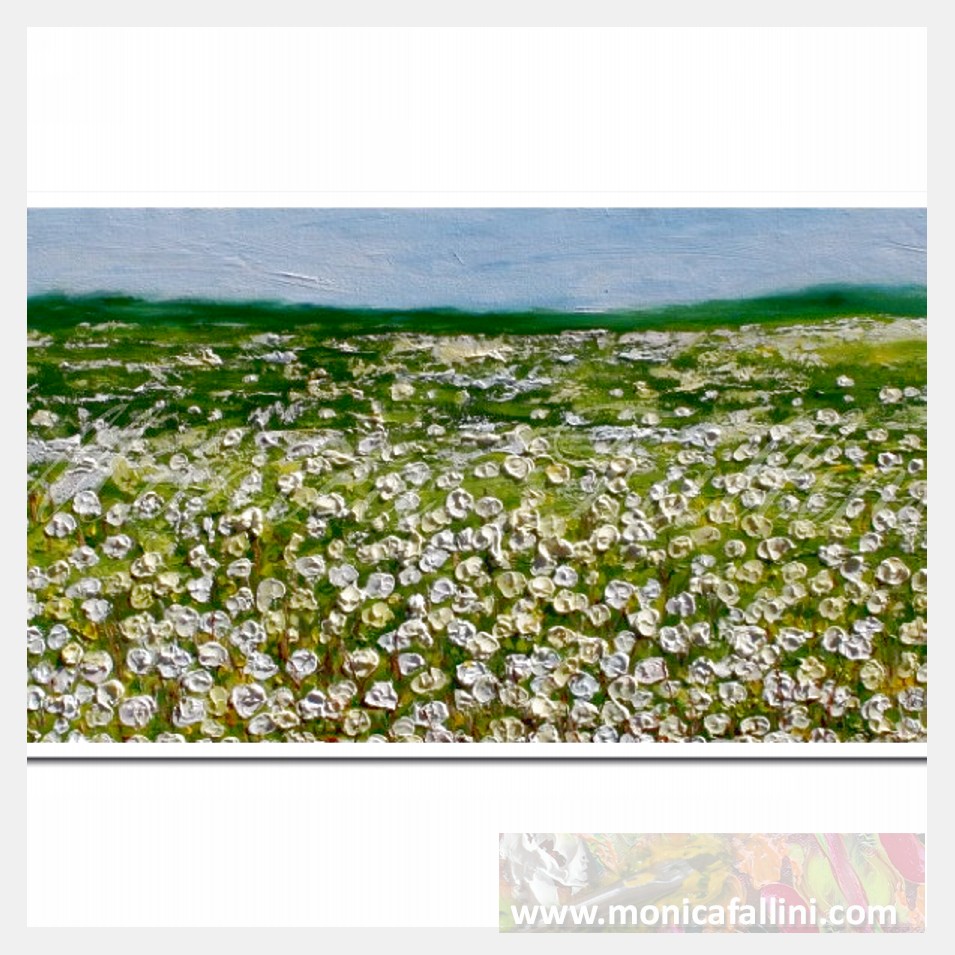 Painting titled 'Cotton field # 14022. Louisiana' by Monica Fallini
